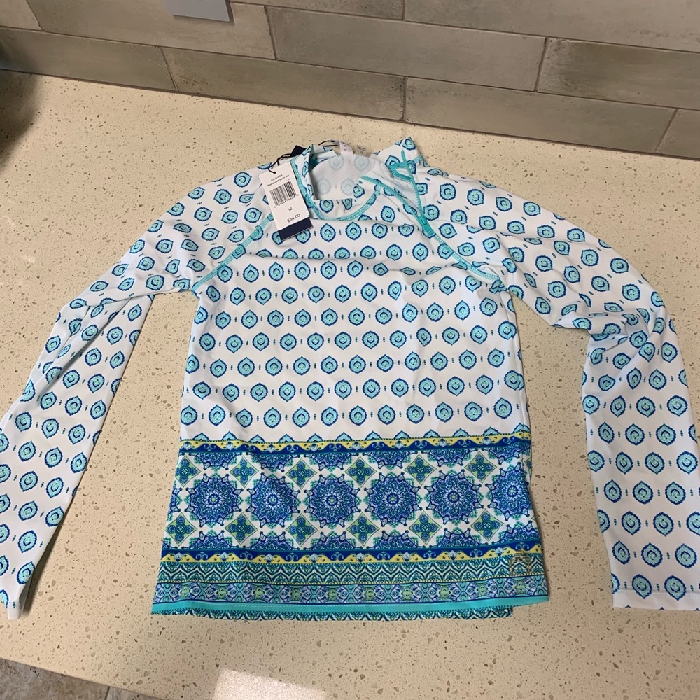 Girls Cabana Life Swimsuit & rash guard. Size 12